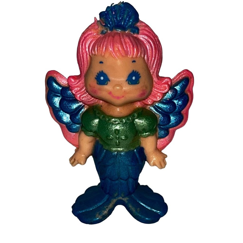Vintage Sea Wees Miniature Figure w/ Wings Peach & Blue by Kenner